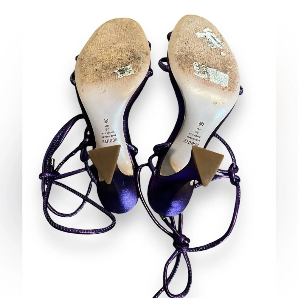 SCHUTZ Women's Latoya Strappy High-Heel Sandals Purple - Picture 8 of 9